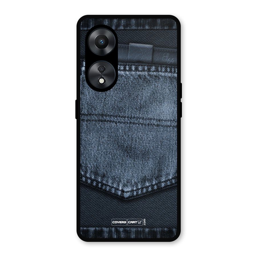 Blue Denim Metal Back Case for Oppo A78