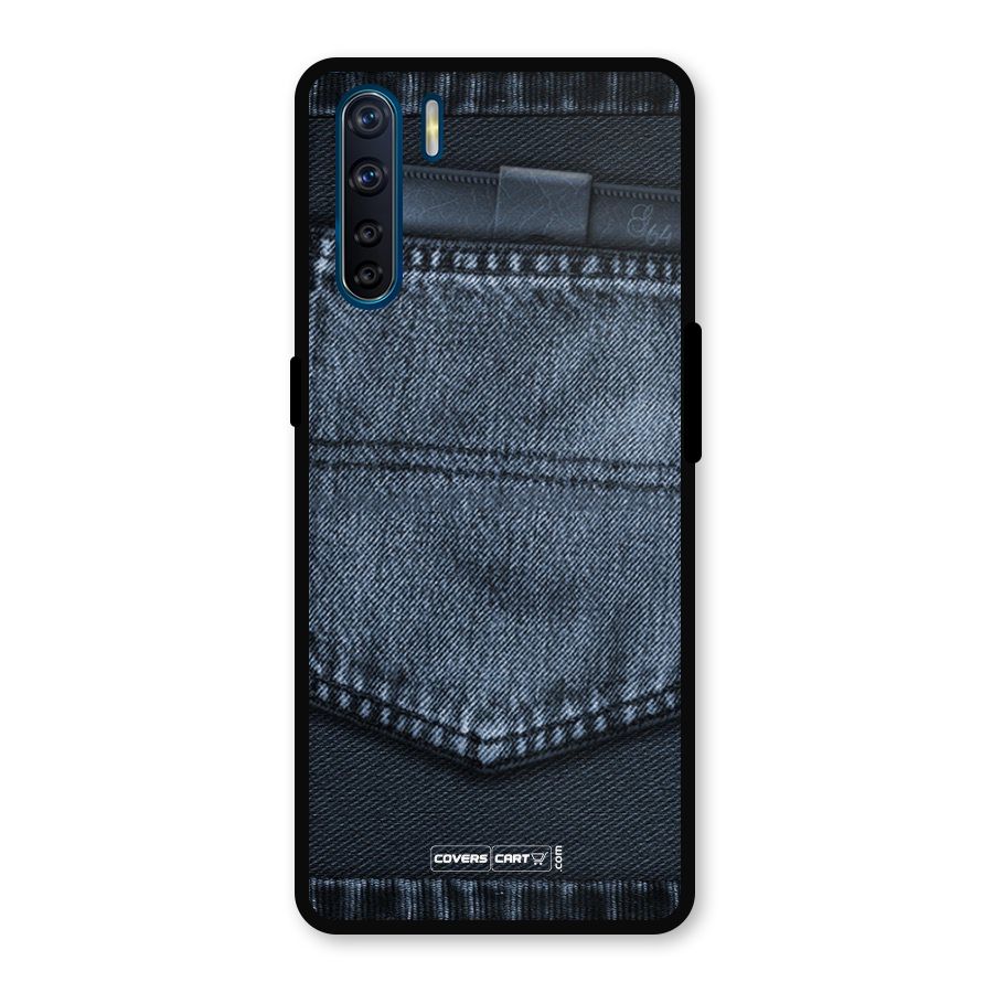 Blue Denim Metal Back Case for Oppo F15