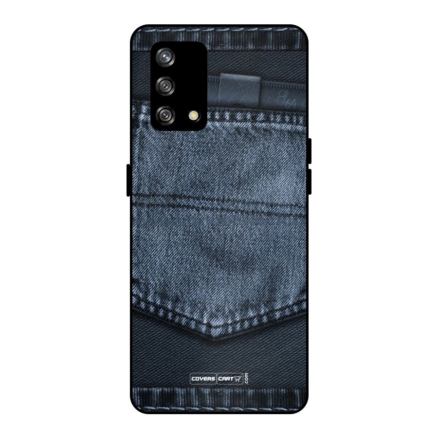 Blue Denim Metal Back Case for Oppo F19