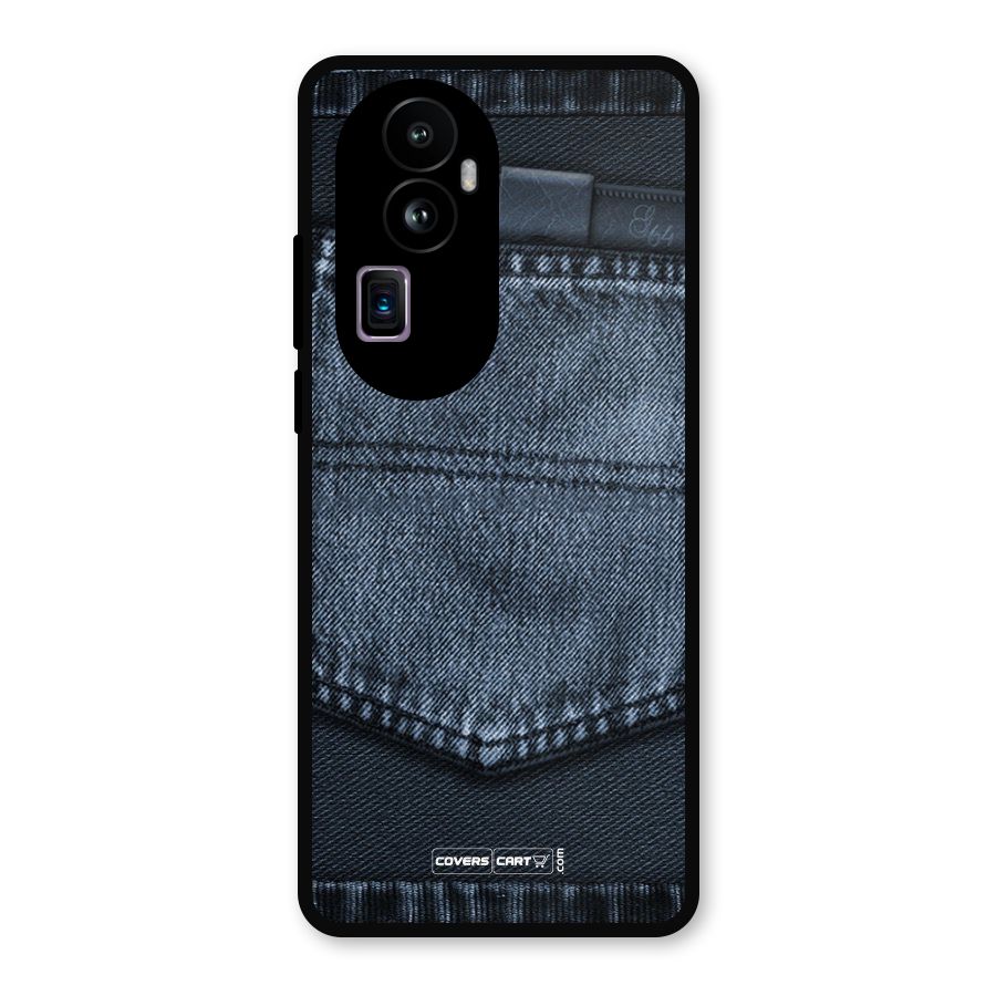 Blue Denim Metal Back Case for Oppo Reno10 Pro Plus