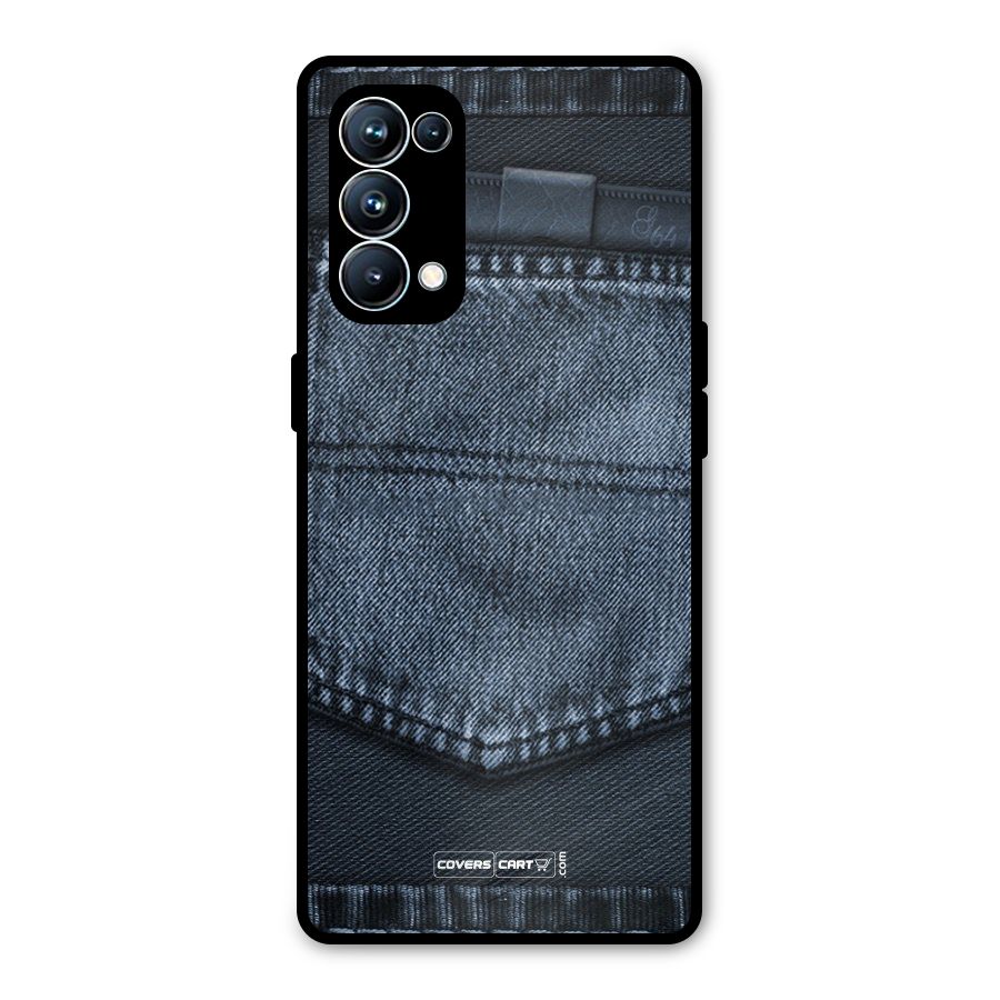 Blue Denim Metal Back Case for Oppo Reno5 Pro 5G