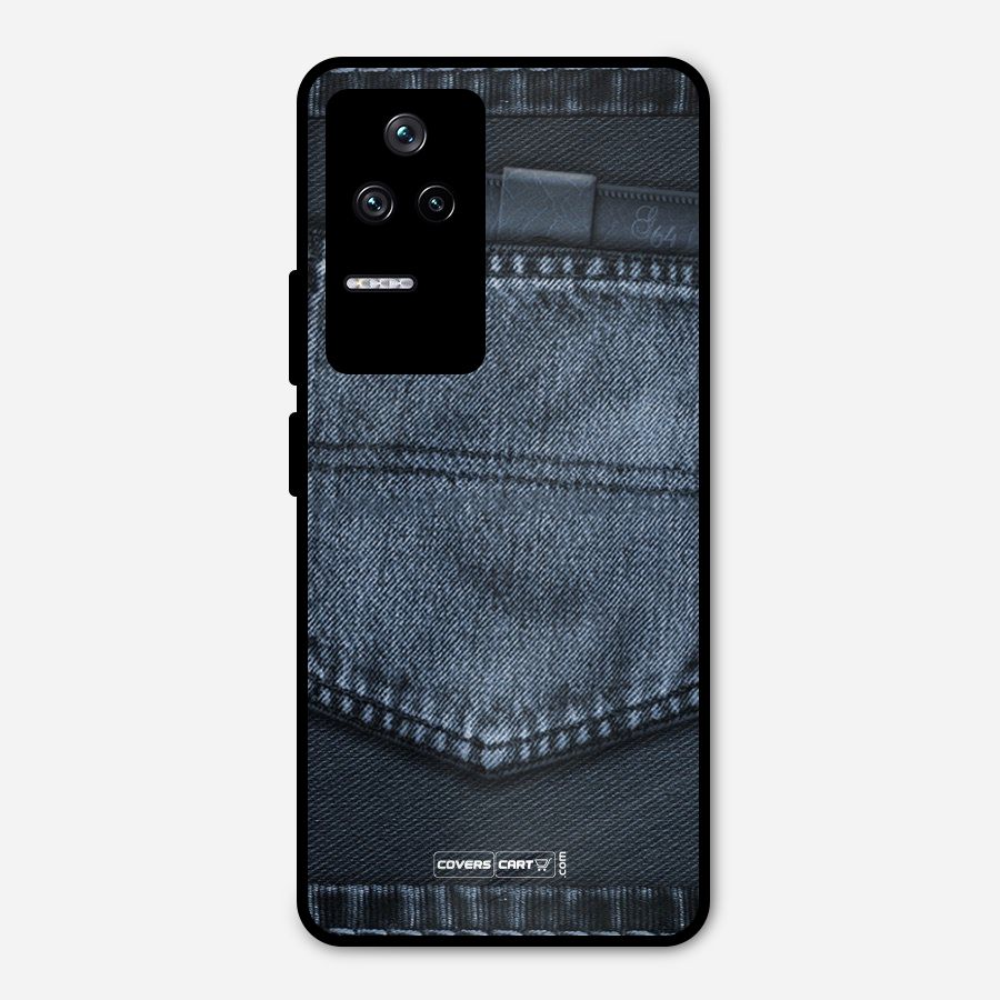 Blue Denim Metal Back Case for Poco F4 5G