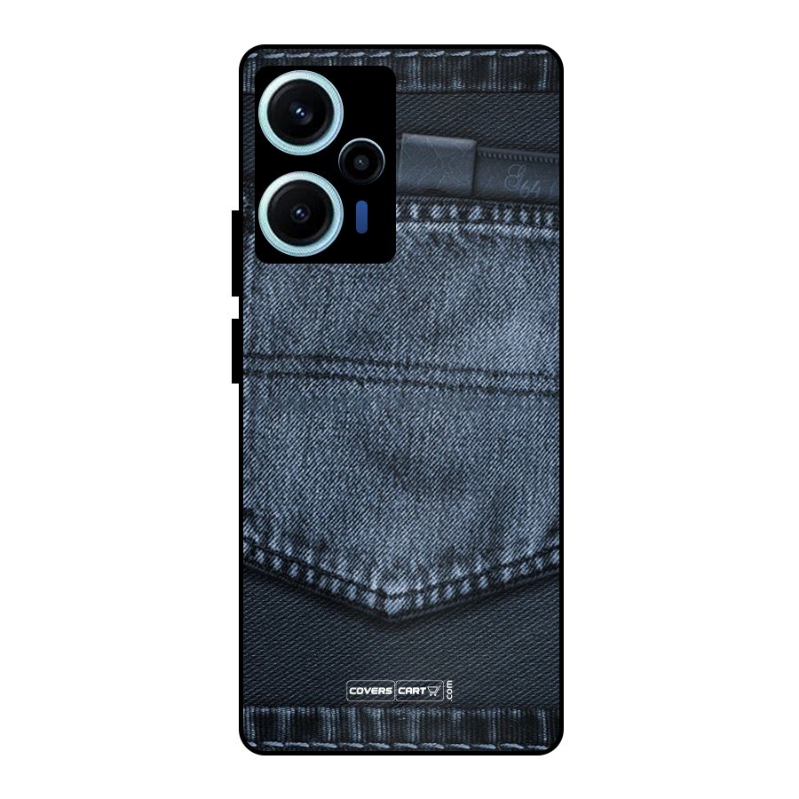 Blue Denim Metal Back Case for Poco F5