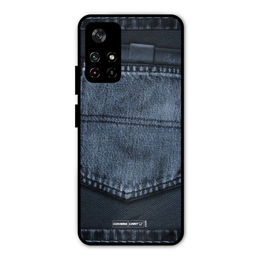 Blue Denim Metal Back Case for Poco M4 Pro 5G
