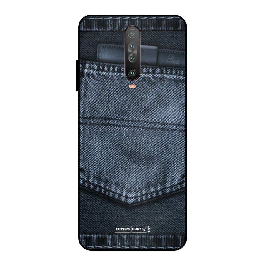 Blue Denim Metal Back Case for Poco X2