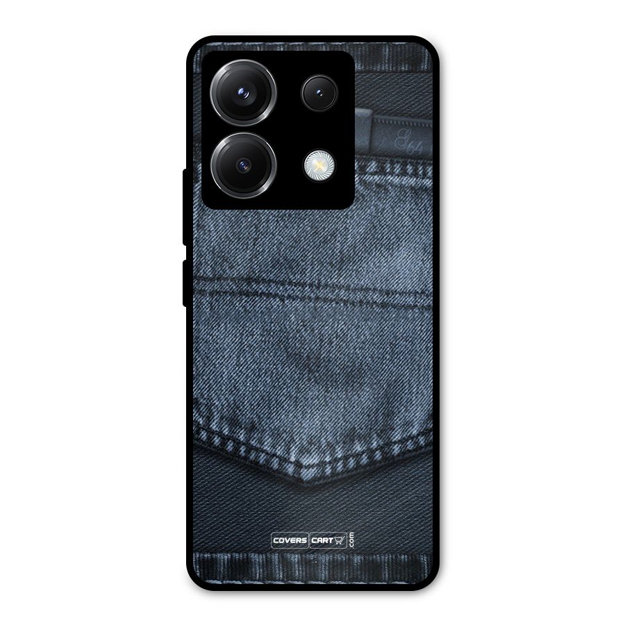 Blue Denim Metal Back Case for Poco X6