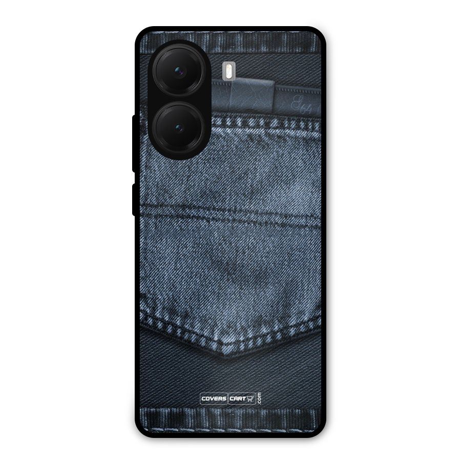 Blue Denim Metal Back Case for Poco X7 Pro