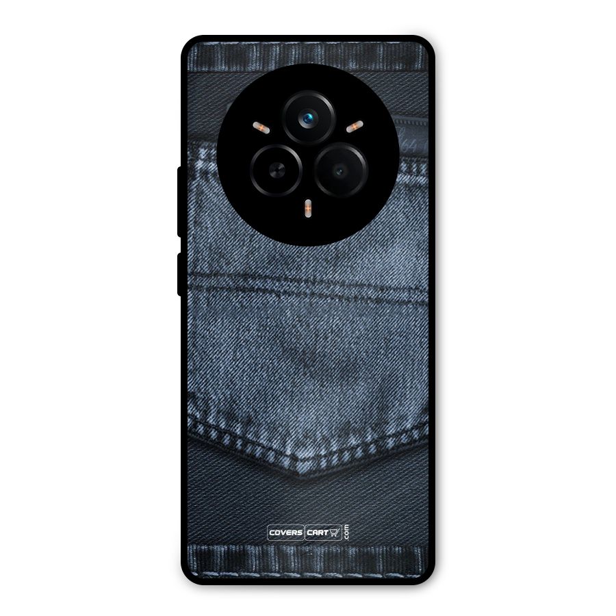 Blue Denim Metal Back Case for Realme 14 Pro
