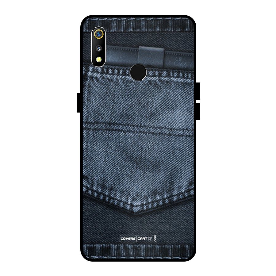Blue Denim Metal Back Case for Realme 3