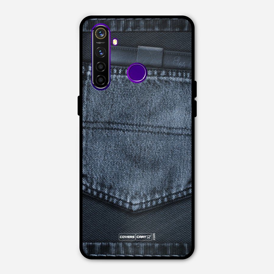 Blue Denim Metal Back Case for Realme 5 Pro