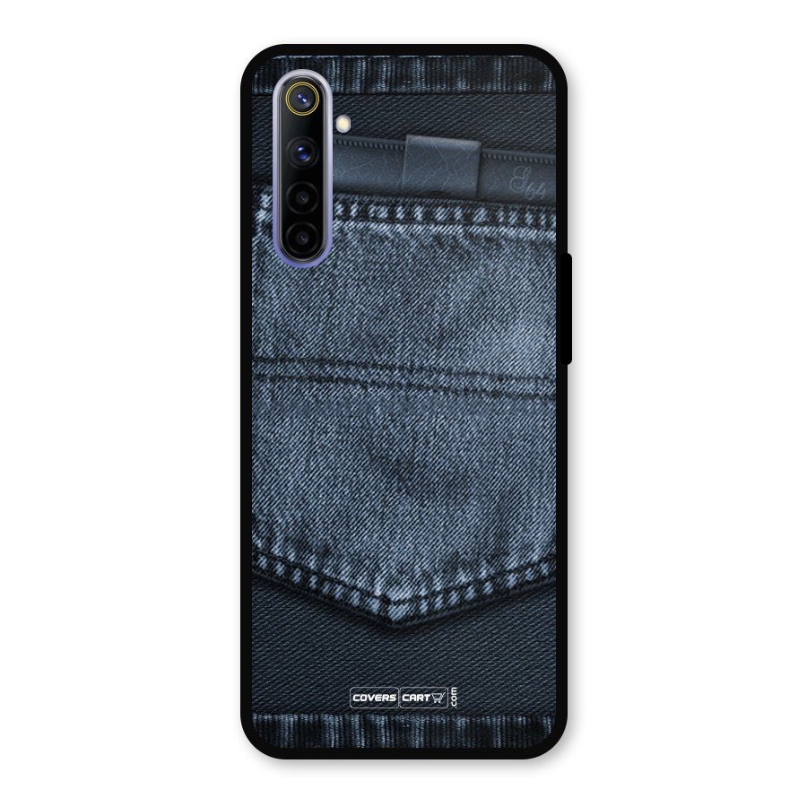 Blue Denim Metal Back Case for Realme 6