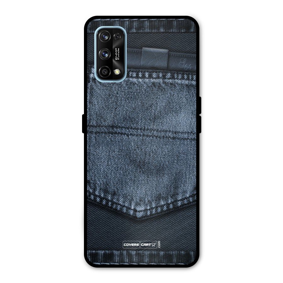 Blue Denim Metal Back Case for Realme 7 Pro