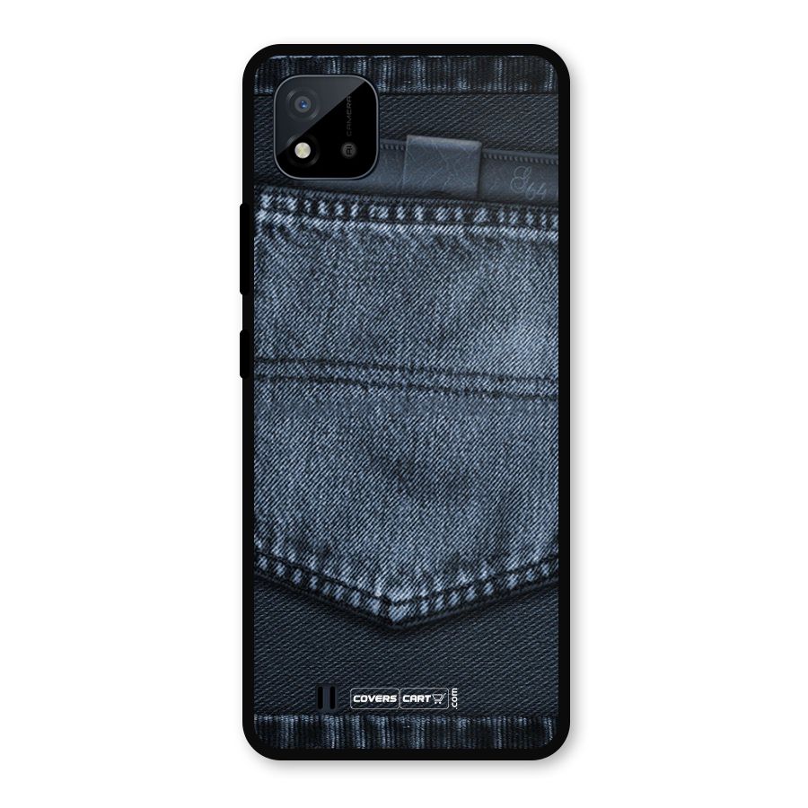 Blue Denim Metal Back Case for Realme C11 2021
