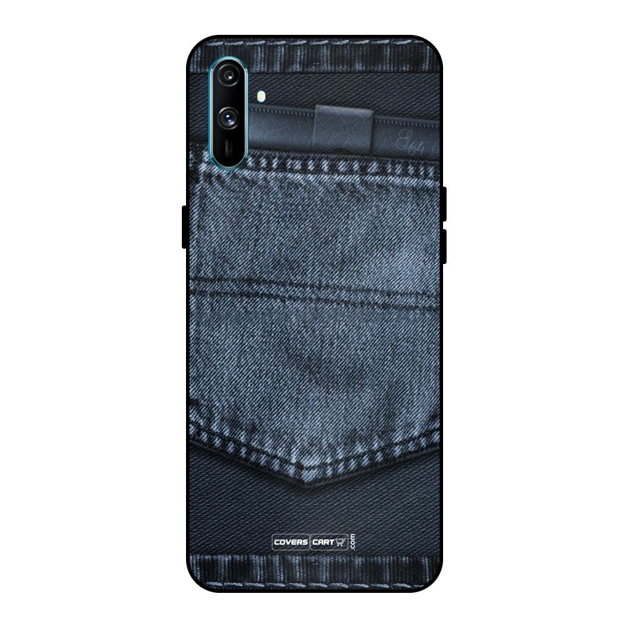 Blue Denim Metal Back Case for Realme C3