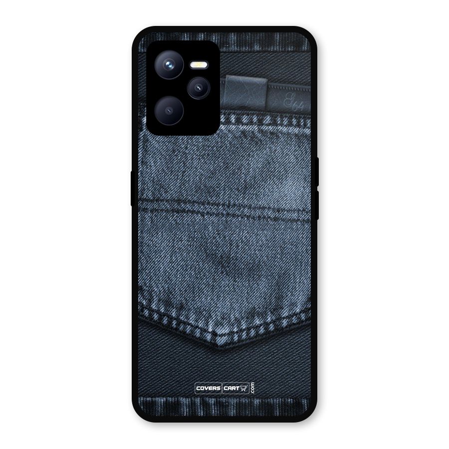 Blue Denim Metal Back Case for Realme C35