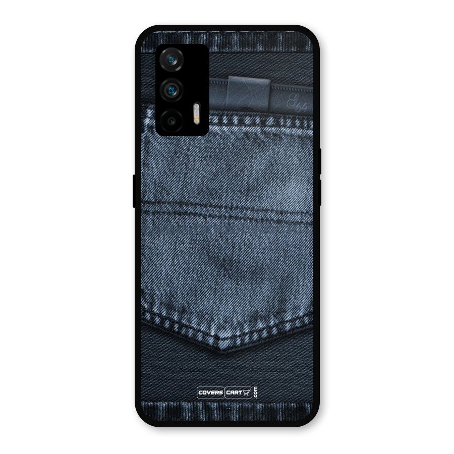 Blue Denim Metal Back Case for Realme GT 5G