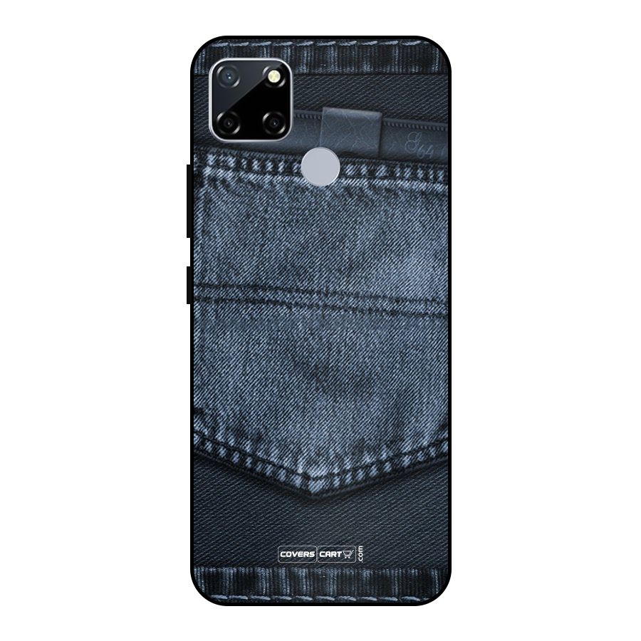 Blue Denim Metal Back Case for Realme Narzo 20