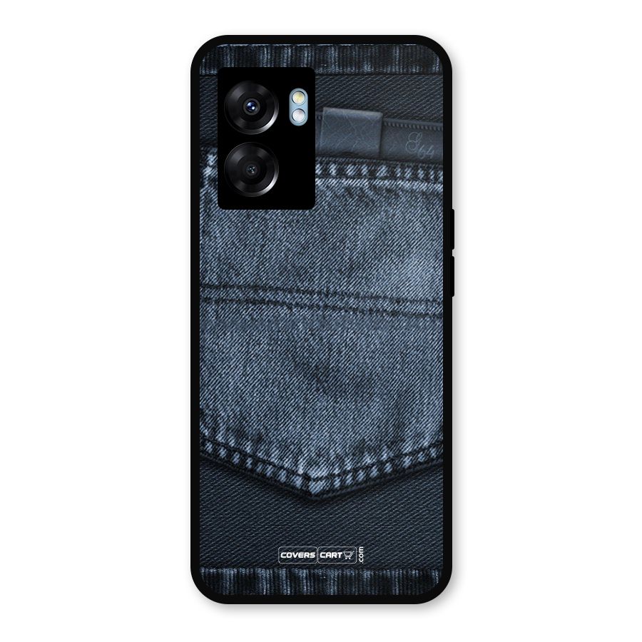 Blue Denim Metal Back Case for Realme Narzo 50 5G
