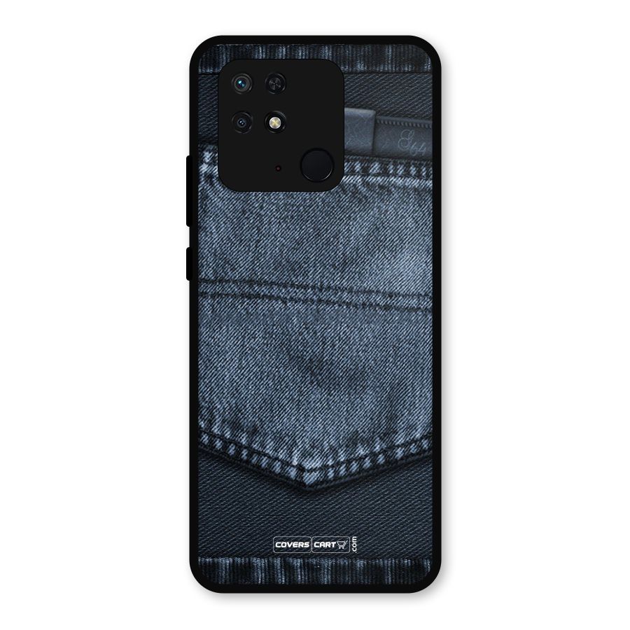 Blue Denim Metal Back Case for Redmi 10 Power