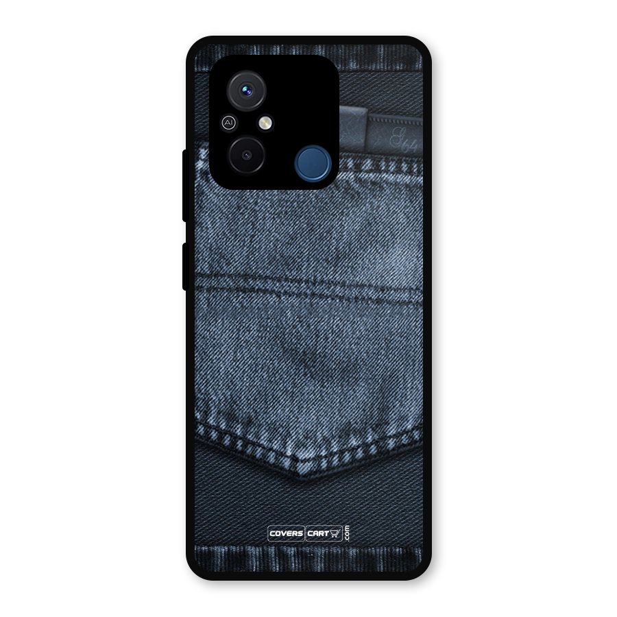Blue Denim Metal Back Case for Redmi 12C