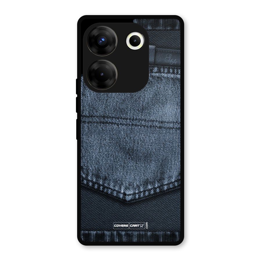 Blue Denim Metal Back Case for Tecno Camon 20 Pro