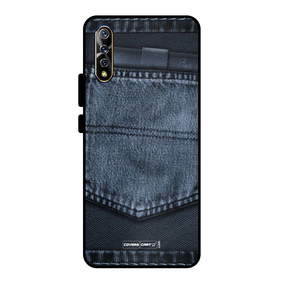 Blue Denim Metal Back Case for Vivo S1