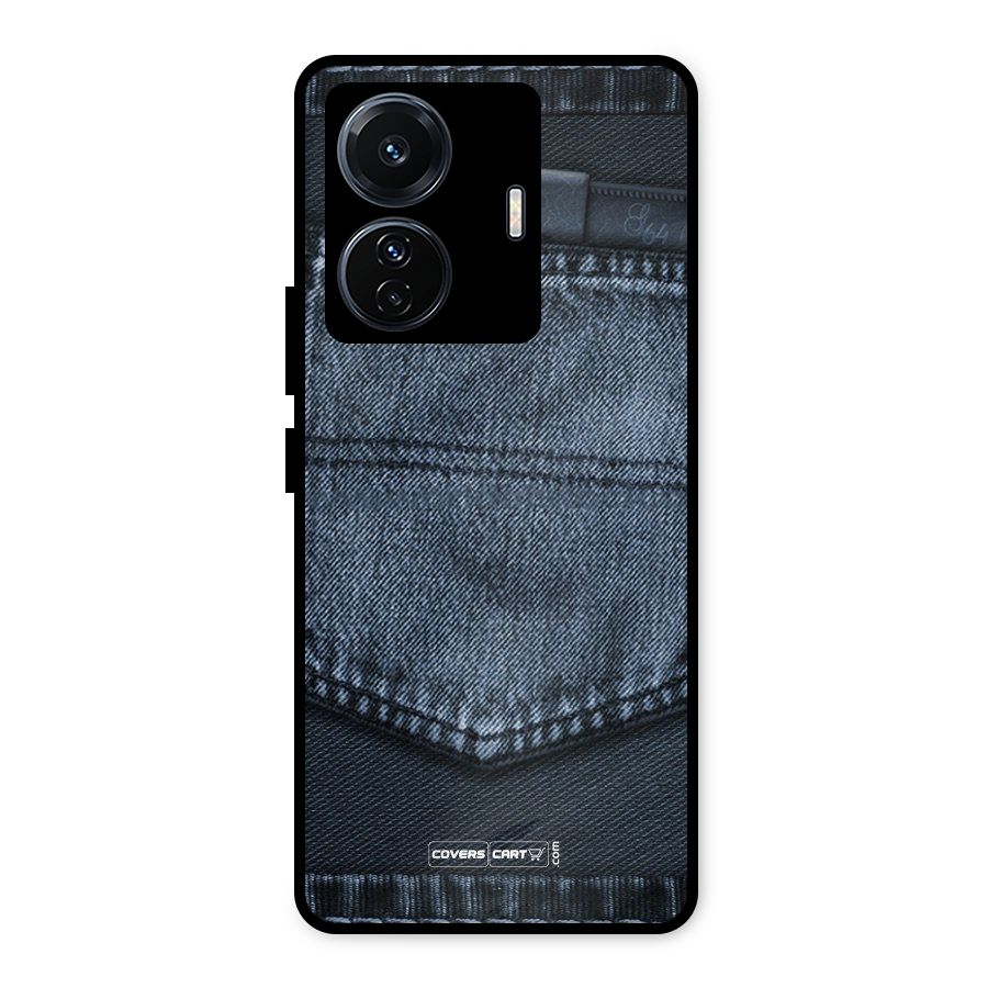Blue Denim Metal Back Case for Vivo T1 Pro
