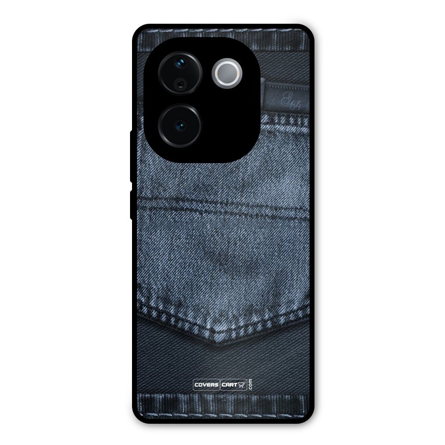 Blue Denim Metal Back Case for Vivo T3 Pro