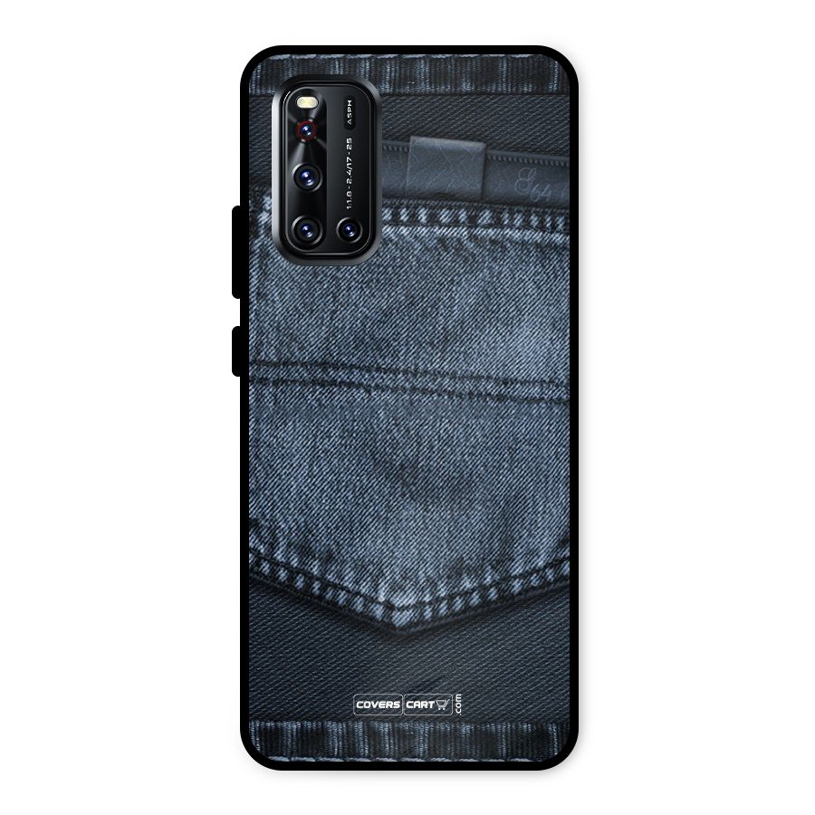 Blue Denim Metal Back Case for Vivo V19