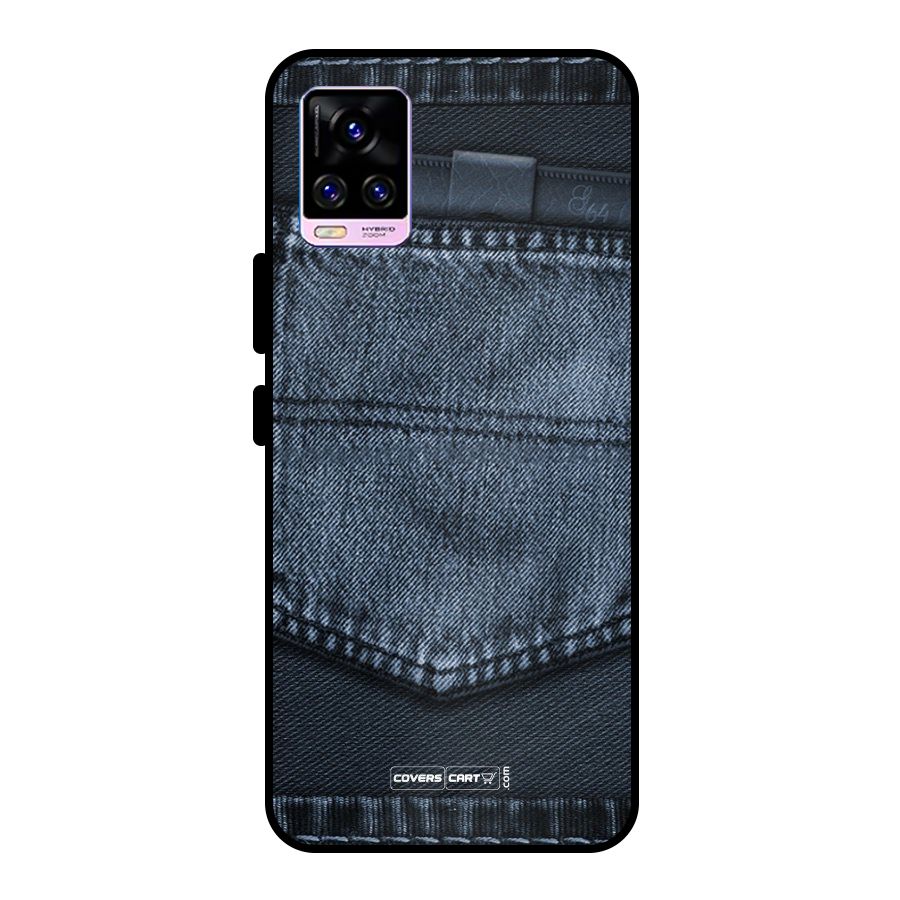 Blue Denim Metal Back Case for Vivo V20 Pro