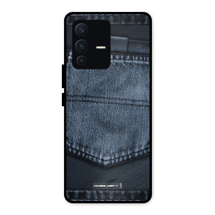 Blue Denim Metal Back Case for Vivo V23 5G