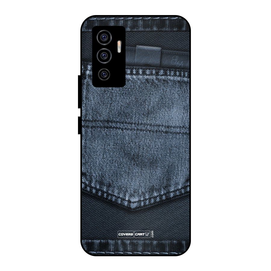 Blue Denim Metal Back Case for Vivo V23e