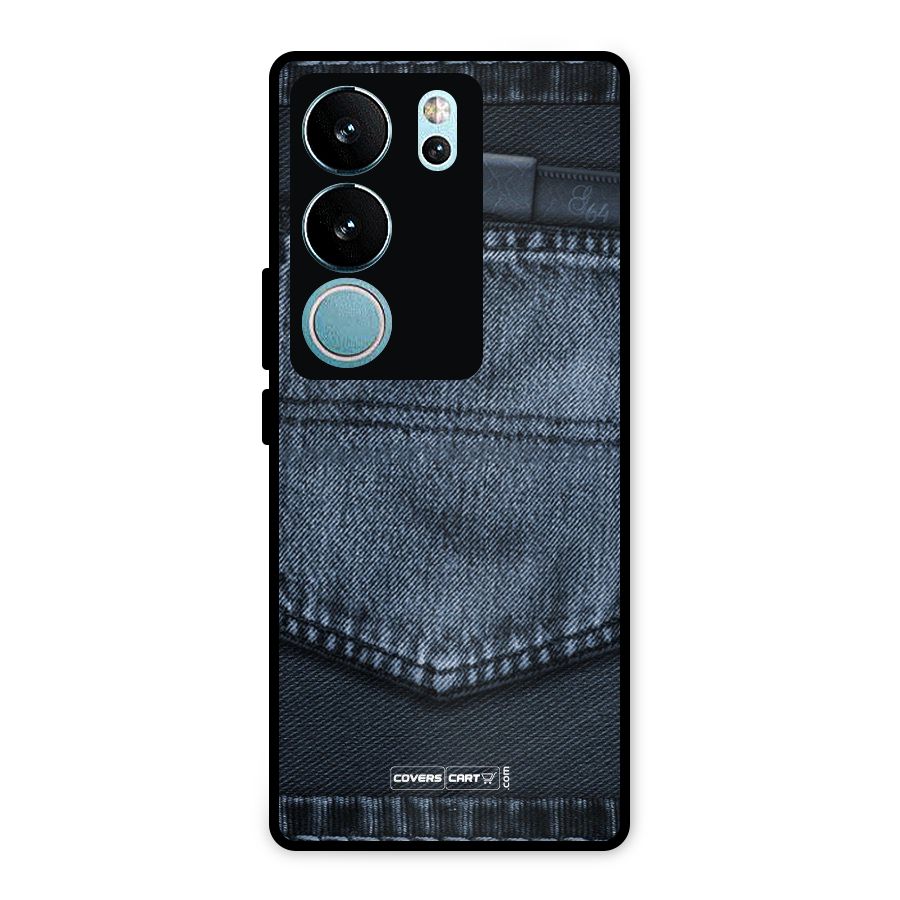 Blue Denim Metal Back Case for Vivo V29