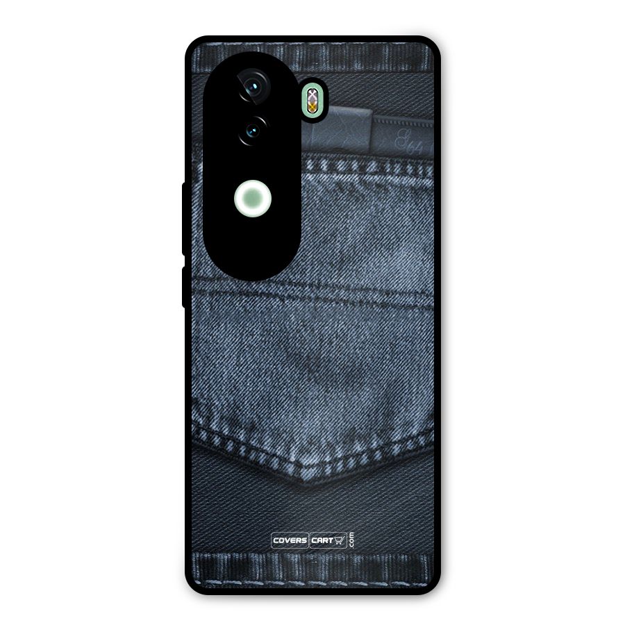 Blue Denim Metal Back Case for Vivo V40e
