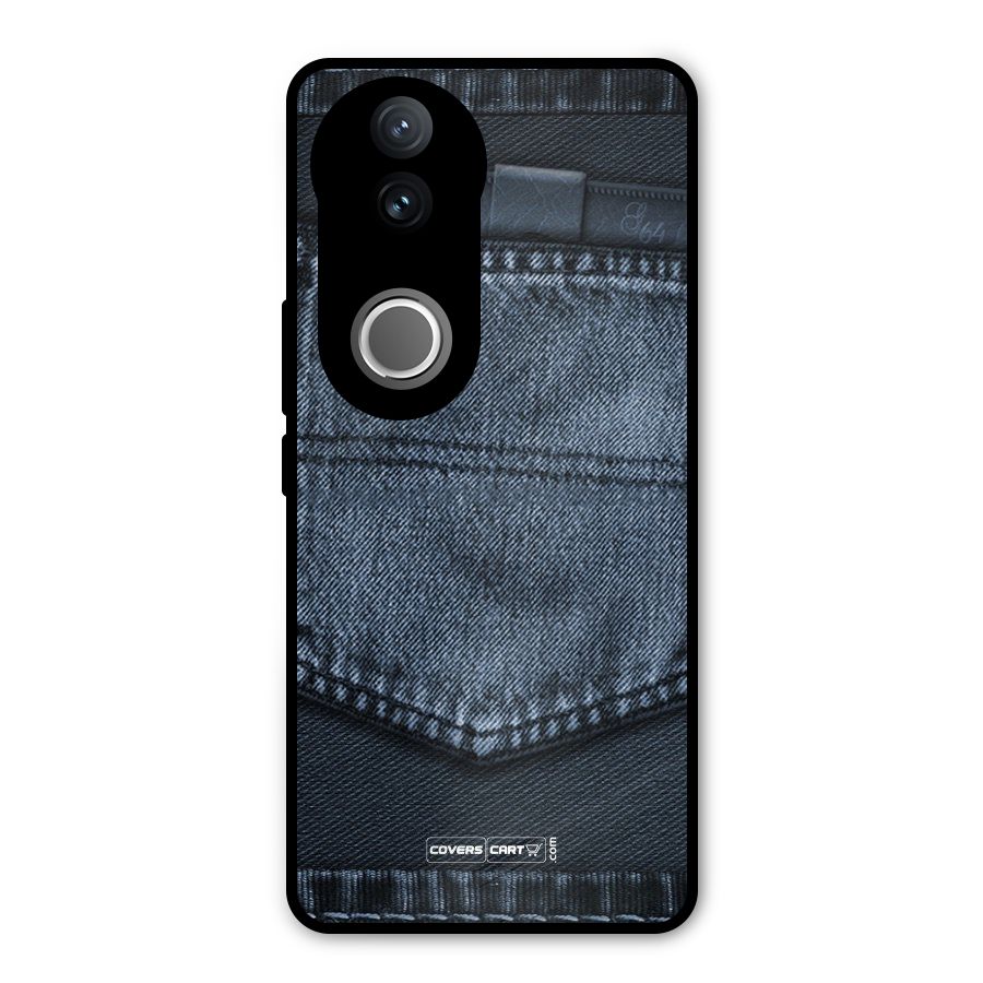 Blue Denim Metal Back Case for Vivo V50