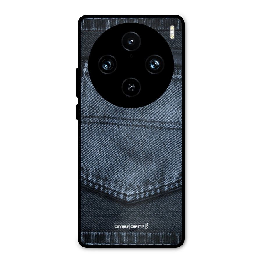 Blue Denim Metal Back Case for Vivo X100 Pro