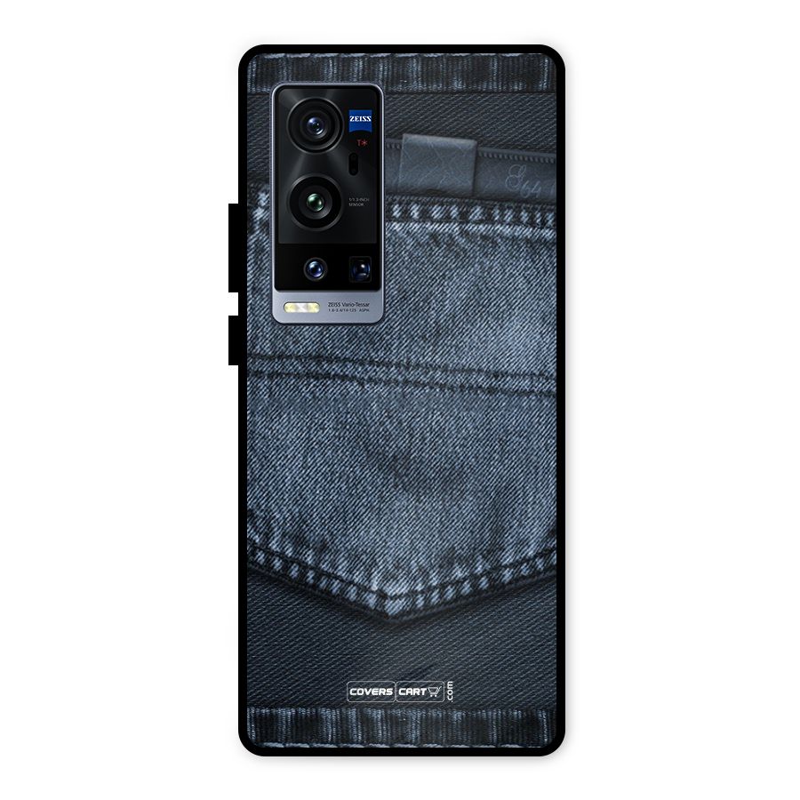 Blue Denim Metal Back Case for Vivo X60 Pro Plus