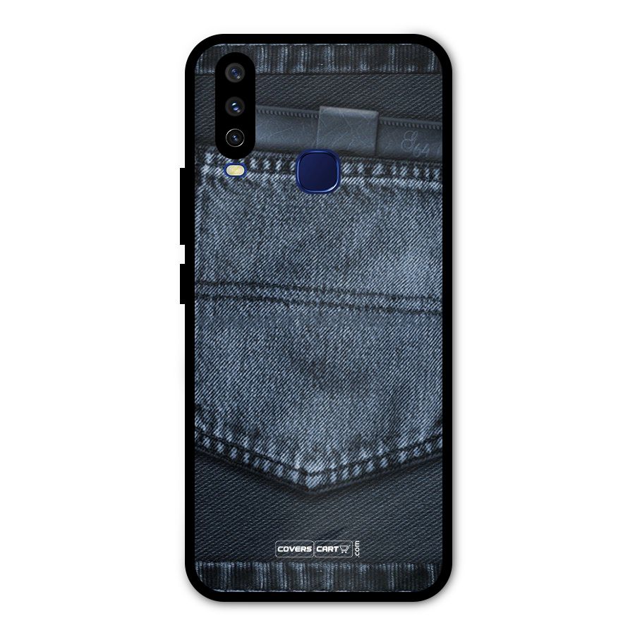 Blue Denim Metal Back Case for Vivo Y15
