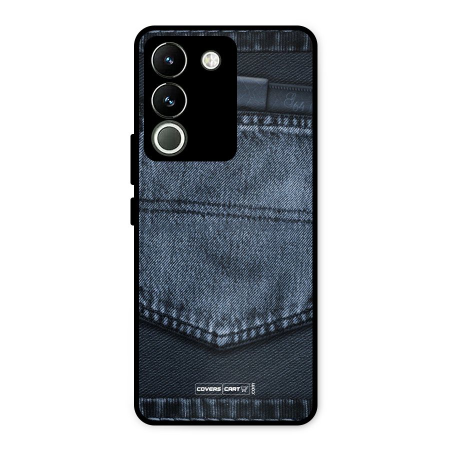 Blue Denim Metal Back Case for Vivo Y200