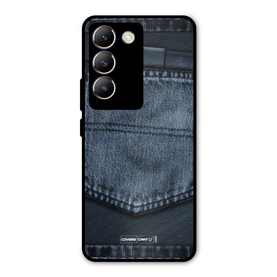 Blue Denim Metal Back Case for Vivo Y200e