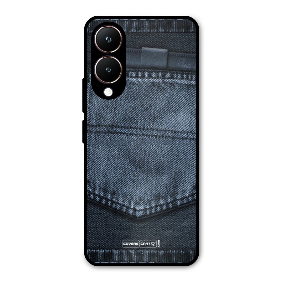 Blue Denim Metal Back Case for Vivo Y28