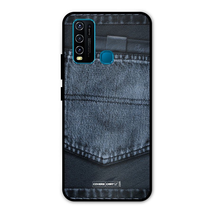 Blue Denim Metal Back Case for Vivo Y30