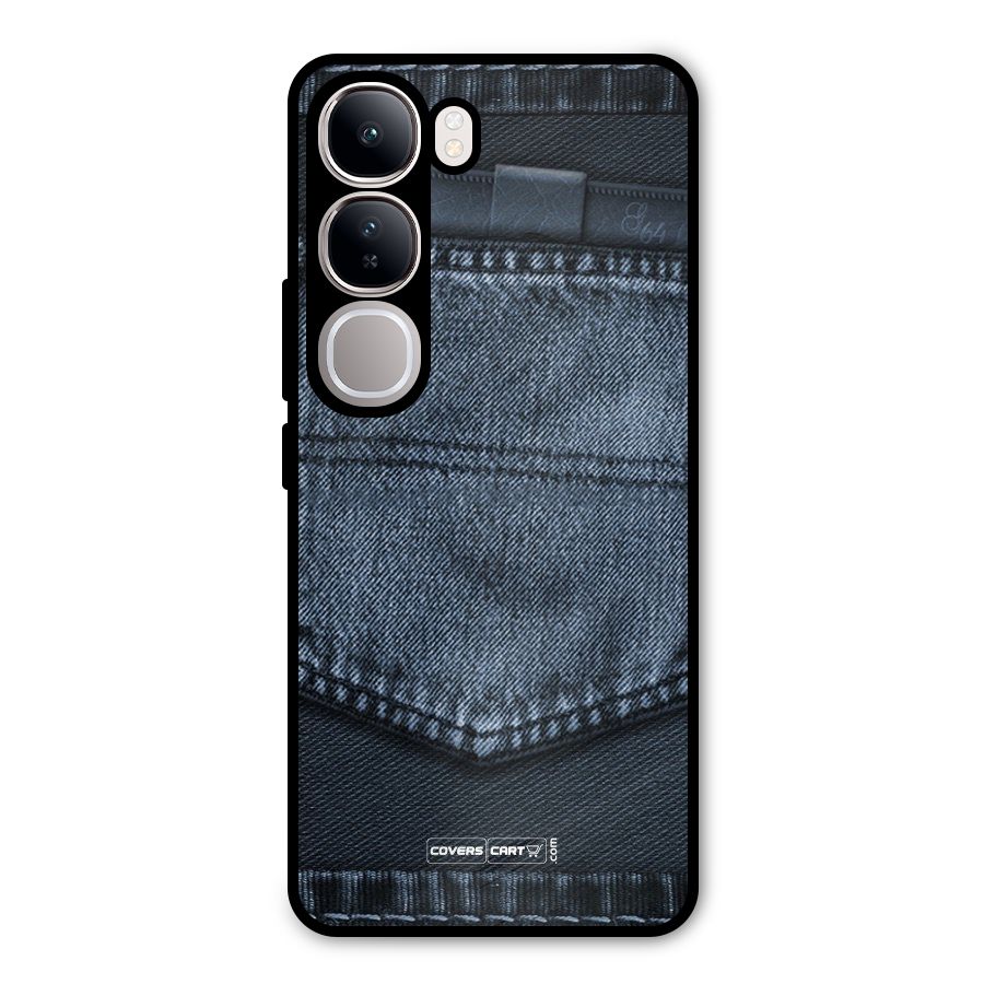 Blue Denim Metal Back Case for Vivo Y300