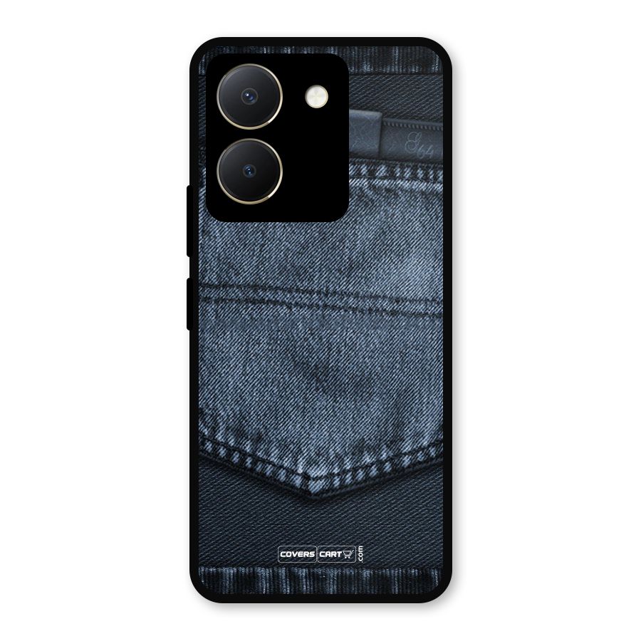 Blue Denim Metal Back Case for Vivo Y36