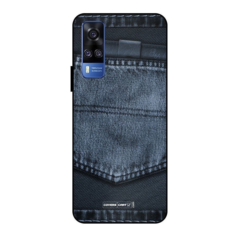 Blue Denim Metal Back Case for Vivo Y51