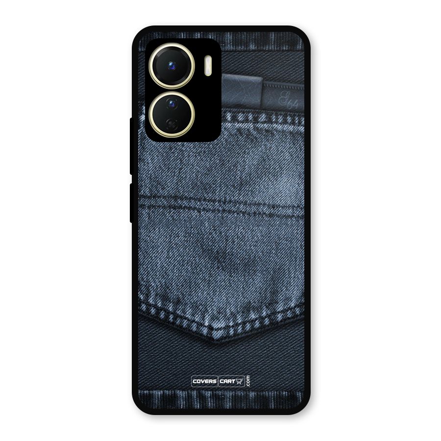 Blue Denim Metal Back Case for Vivo Y56