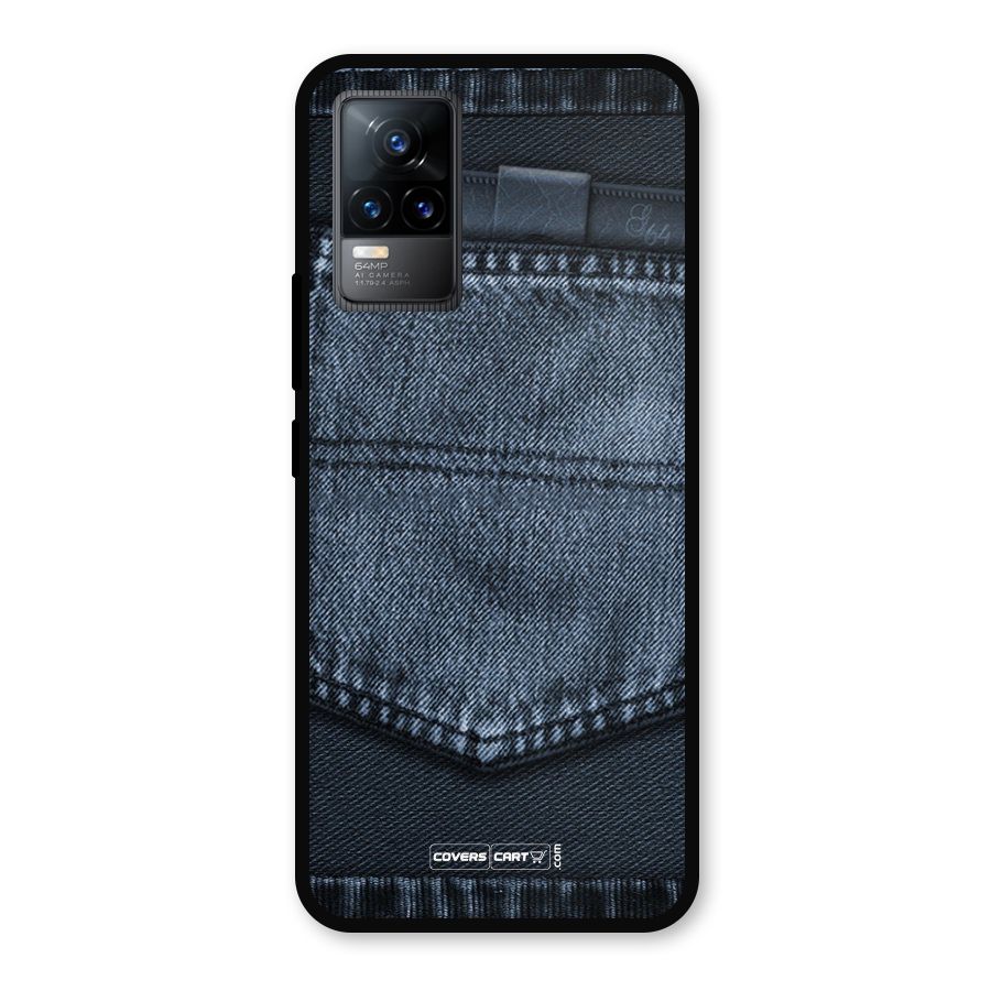 Blue Denim Metal Back Case for Vivo Y73