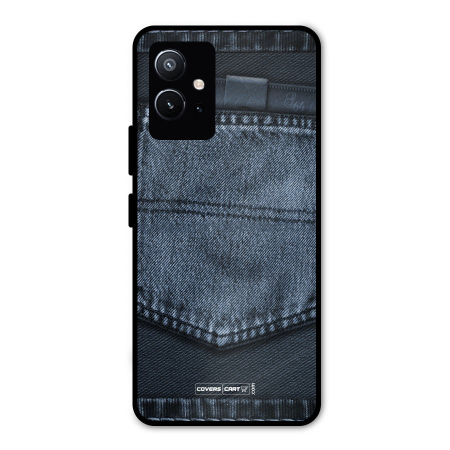 Blue Denim Metal Back Case for Vivo Y75 5G