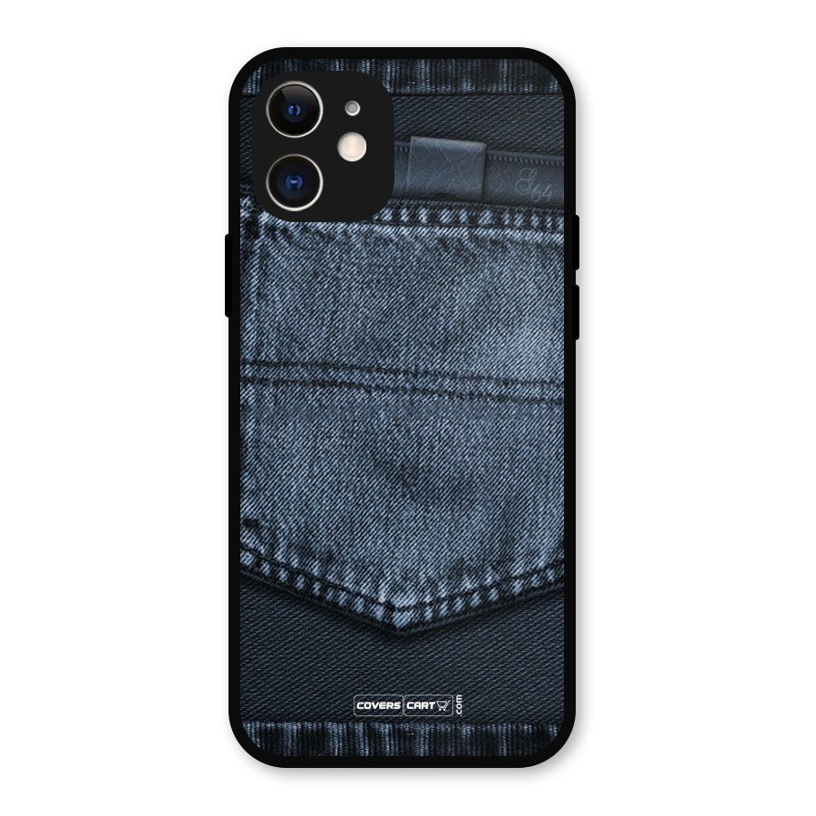 Blue Denim Metal Back Case for iPhone 12