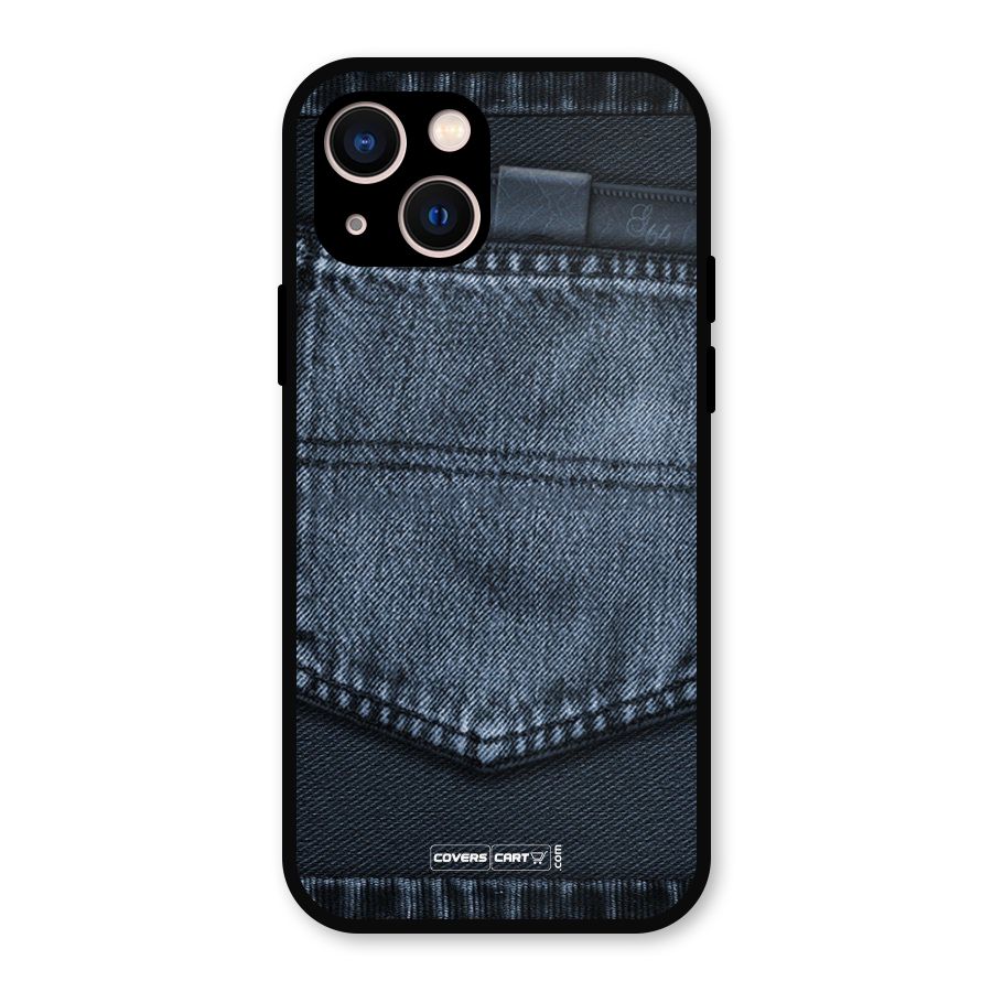 Blue Denim Metal Back Case for iPhone 13